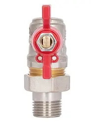 Кран кульовий Thermo Alliance "Американка" Standart 1/2" ВЗ кутовий, PN40, метелик SD222W15 - мініатюра 6