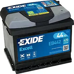 Автомобільний акумулятор EXIDE Excell 6СТ-44Ah АзЕ 420A (EN) EB442 - мініатюра 2