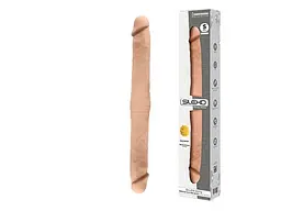 Двосторонній фалоімітатор Silexd Dildo-Twins Dildo Flesh S, 38.5 см (тілесний) - мініатюра 2