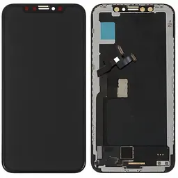 Дисплей iPhone X чорний, OLED, OEM Soft, Huaxing