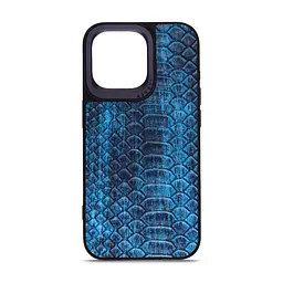 Кожаный чехол для Apple iPhone 14 Pro Max, Harder Lizard, синий, термополиуретан ТПУ + экокожа с имитацией кожи ящерицы, панель, защита корпуса, противоударный, микрофибра, рамка вокруг камеры, защита всего корпуса, (ARM76883)