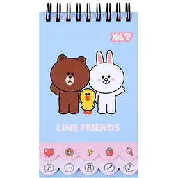Блокнот Yes 85x142 мм, 60 арк. подв. спіраль "Line Friends Trio " з 2 фігурними ярусами