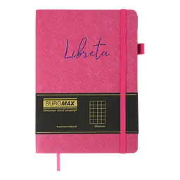 Блокнот діловий Buromax Libreta А5 96 арк. в клітинку обкладинка штучна шкіра малиновий (BM.295117-29) - мініатюра 2