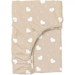 Простирадло Cosas на резинці 90х200 cream hearts, капучино (CreamHearts_90x200x20)