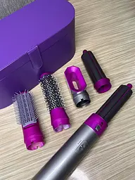Стайлер + Коробка 5 в 1 HAIR BRUSH Styler для різних типів волосся з функціями надання об’єму, випрямлення, укладання Фіолетовий - мініатюра 2