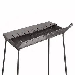 Розкладний розбірний мангал валіза дворівневий на 10 шампурів, Wood&Steel Чорний 82023 - мініатюра 3