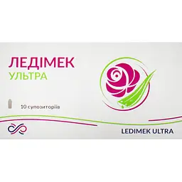 Профілактично гігієнічний засіб Ледімек Ультра з екстрактом алое та димексидом супозиторії 10 шт.