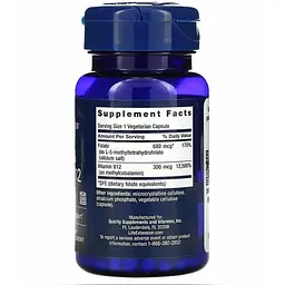 Фолієва кислота Life Extension BioActive Folate & Vitamin B12, 90 капсул - мініатюра 2