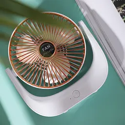 Маленький настільний вентилятор білий USB вентилятор на акумуляторі 4.5W - мініатюра 8
