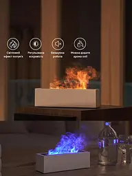 Зволожувач повітря Kinscoter H3 Nordic Style Flame White портативний аромадифузор електричний з ефектом полум'я з двома аромаоліями в подарунок - мініатюра 6