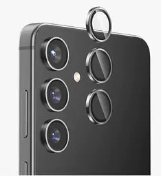 Захисне скло DK для Samsung Galaxy A35 A356 на камеру Lens Metal Ring Eagle Eye 017695 black 2 шт. - мініатюра 6