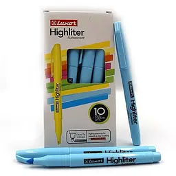 Текстовиділювач Luxor Highliters блакитний тонкий 1-3.5 мм 10 шт в уп