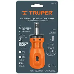 Викрутка-ручка Truper Mini 6 подвійних біт (DTROM-12B) - мініатюра 3