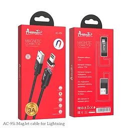 Кабель Avantis AC-95i MagJet USB – Lightning- чорний - мініатюра 4