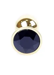 Металева анальна пробка із кристалом B-Series Jewellery Gold PLUG - мініатюра 2