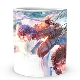Кухоль GeekLand Атака Титанів Attack on Titan Ерен Мікаса Армін у бою AT.02.71 330 мл білий - мініатюра 2