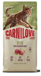 Сухий беззерновий корм Carnilove True Fresh Duck Sterilised для стерилізованих котів качка 6 кг