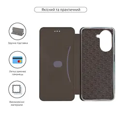 Чехол-книжка для Xiaomi Redmi A5 4G (GL) Poco C71 4G, G-Case, зеленый, кожаный чехол-книжка из экокожи (PU) и TPU, с магнитом, с подставкой и вместительным кардхолдером, противоударный, защита всего корпуса, ArmorStandart (ARM84885) - мініатюра 3