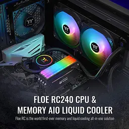СВО Thermaltake Floe RC240 CPU & Memory AIO Liquid Cooler (CL-W271-PL12SW-A) - мініатюра 9