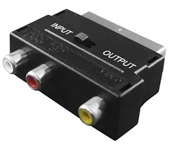 Перехідник SCART M -> RCAx3 F, AV з перемикачем