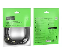 Патч-корд Hoco US07 General pure copper flat network cable (L-5M) Black - мініатюра 2