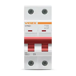 Автоматичний вимикач RS4 2п 6А С 4,5кА VIDEX RESIST VIDEX (26513-000) - мініатюра 2