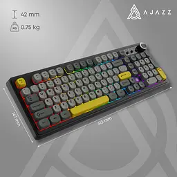Клавіатура бездротова Ajazz AF98 PLUS Black (AF98-PLUS-BGY) - мініатюра 15
