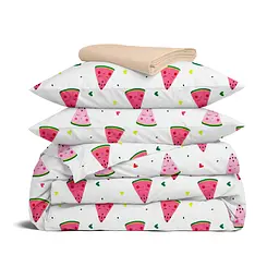 Сімейна постільна білизна з простирадлом на резинці HAPPY WATERMELON COSAS (4822052413104)
