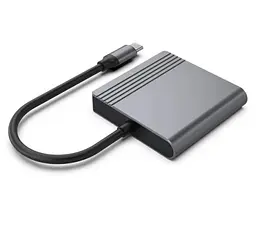 Хаб USB A-CM-HDMIFDPF-01, Black, Type-C 3.2 - HDMI 4K 60 Гц / DP 4K 60 Гц, кабель 18 см Gembird teh0027602 - мініатюра 4