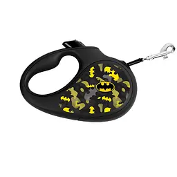 Повідець-рулетка для собак Waudog R-leash малюнок Бетмен Візерунок XS до 12 кг 3 м стрічка, що відбиває світло