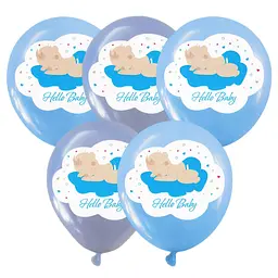 Кулька повітряна латексна з принтом 30 см (25) Baby синя, IDEA7-PB-57