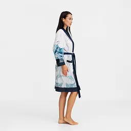 Халат жіночий з плюшевого велюру ексклюзивний Flower 18291 L-XL