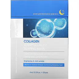 Набір масок для обличчя FarmStay Collagen Water Full Moist Sleeping Mask 20 шт. - мініатюра 3