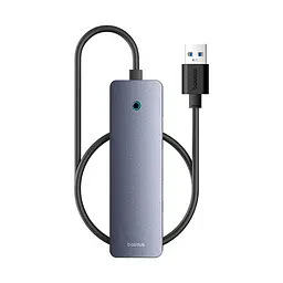 USB-Хаб Baseus UltraJoy Series 4-Port HUB Lite 50cm Space Grey （USBA to USB3.0*4+Type-C5V） (B0005280B811-01) - мініатюра 2