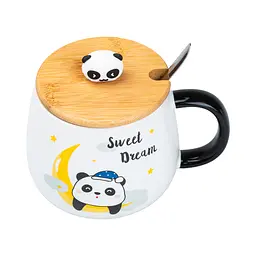 Чашка керамічна Happy Life Panda з кришкою та ложкою sweet dream 450 мл HP7203M - мініатюра 3