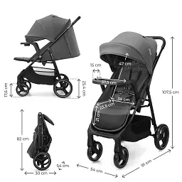 Прогулянкова коляска Kinderkraft Trig 3 Tray Grey (KSTRIG03GRY000T) - мініатюра 7