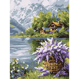 Картина за номерами "Бузковий кошик" art_selena_ua KHO6357, 30х40 см