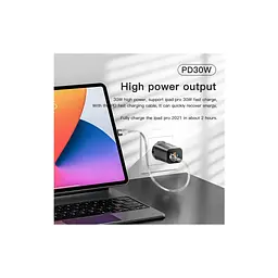 Зарядний пристрій Essager 1xUSB + 1xUSB-C PD 30 Вт чорний (ECTPQS-ZTB01) - мініатюра 7