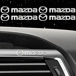 Наклейка з логотипом Mazda метал, на клейкій стрічці 45 x 9 мм 1 шт (універсальна) - мініатюра 6