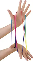 Гра з ниткою Folia Finger Twist веселі фігури на пальцях райдужна нитка 160 см спритність для дітей від 5 років (SKU-195) - мініатюра 5
