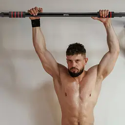 Турнік розсувний GYMTEK 63-100см чорно-червоний - мініатюра 9