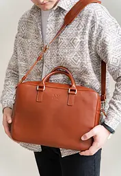 Шкіряна ділова сумка Briefcase 2.0 світло-коричневий - мініатюра 3