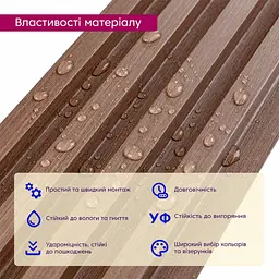 Рейка декоративна Sticker Wall WPC стінова 3000х165х23мм Капучино SW-00001538 - мініатюра 3