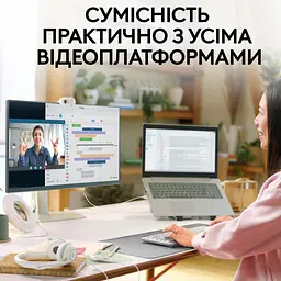 Веб-камера Logitech Brio 100 Full HD Off-White (960-001617) - мініатюра 7