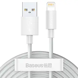 Кабель Baseus Simple Wisdom Cable USB to Lightning 2.4A 1.5m Kit 2PCS TZCALZJ-02 White