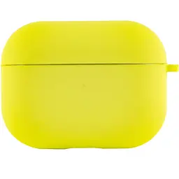 Силіконовий футляр з мікрофіброю для навушників Airpods Pro Жовтий / Bright Yellow - мініатюра 2