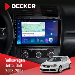 Штатна магнітола Volkswagen Golf 2003-2008 Climate Decker D10-007 4x64, DSP, 360, 4G Decker (НФ-00006605)
