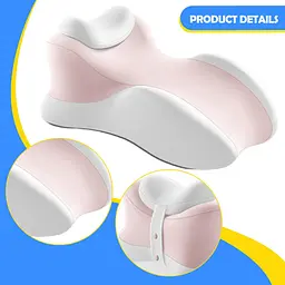 Рожева подушка ортопедична pillow-06 / Клиноподібна подушка для сну з поліестеру / Ортопедична подушка для підтримки ті - мініатюра 6