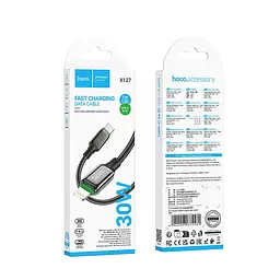 Кабель Hoco X127 Exceed PD30W charging data cable iP Black - мініатюра 2