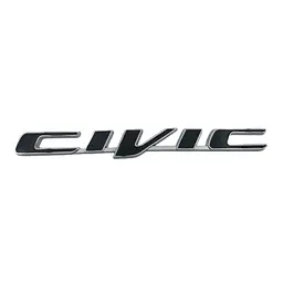 Емблема напис CIVIC (для Honda) чорна+хром 170х20 мм метал (на скотчі)